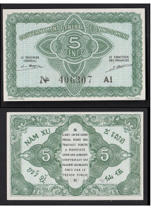 INDOCINA FRANCESE 5 Cents 1942 quasi fior di Stampa